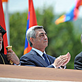 President Serzh Sargsyan attends the festive parade dedicated to May holidays