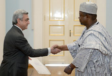 Ambassador of Nigeria presented his credentials to President Serzh Sargsyan