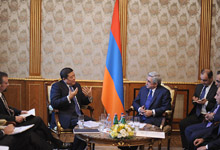 President Serzh Sargsyan received the Vice-President of the Asian Development Bank (ADB) Mr. Xiaoyu Zhao