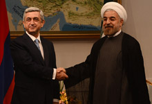 President Serzh Sargsyan met in Tehran with the newly-elected President of Iran Hasan Rouhani