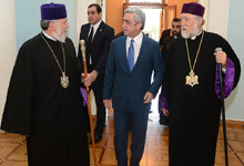 President hosted the Catholicos of All Armenians and Catholicos of the Great House of Cilicia