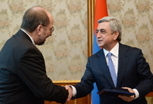 President Serzh Sargsyan awarded Professor Otto Luchterhandt with the Medal of Mkhitar Gosh 