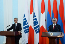 Serzh Sargsyan and Didier Burkhalter summed up negotiation results