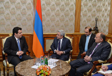 President Serzh Sargsyan receives Cypriot National Defense Minster Christoforos Fokaides