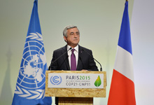 President made a statement at the UN Conference on Climate Change in Paris held with the participation of the parties to the framework convention