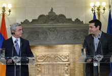Statement by President Serzh Sargsyan at the meeting with the representatives of mass media after his meeting with Prime Minister Alexis Tsipras