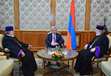  President met with His Holiness Catholicos of All Armenians and Catholicos of the Great House of Cilicia 