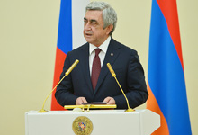  President Serzh Sargsyan gave a reception in honor of the President of the Czech Republic Miloš Zeman