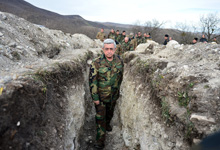 Presidents of Armenia and NKR visited defense positions located near Mataghis and Talish