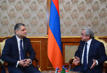 President Serzh Sargsyan received the Chairman of the Board of the Eurasian Economic Area Tigran Sarkissian