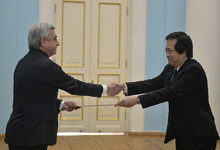 The newly appointed Ambassador of Thailand in Armenia presented his credentials to President Serzh Sargsyan