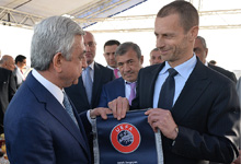 President Serzh Sargsyan participated at the groundbreaking ceremony for the football academy in Vagharshapat