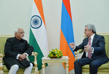 President Serzh Sargsyan received delegation headed by the Vice- President of India Mohammad Hamid Ansari