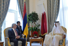 President Serzh Sargsyan met with the Emir of Qatar Sheikh Tamim Bin Hamad al Thani