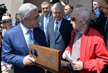 President Serzh Sargsyan Attends Charles Aznavour House Museum key handover ceremony