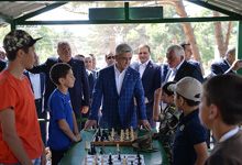 President visits Young Yerkrapah educational-sports recreational complex