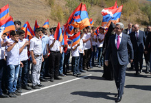 President Serzh Sargsyan attends opening of Vardenis-Martakert highway