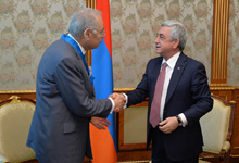 President Serzh Sargsyan welcomes President of Tavitian Foundation Aso Tavitian