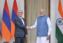 President Serzh Sargsyan meets with Prime Minister of India Narendra Modi