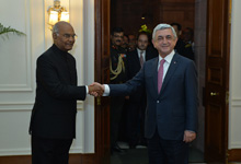 President Serzh Sargsyan meets with President Ram Nath Kovind of India