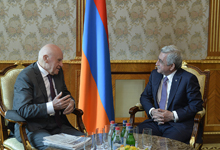 President Serzh Sargsyan receives renowned heart surgeon Leo Bokeria