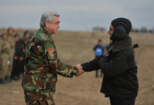 President inspects military exercises in Artsakh held within the framework of cooperation