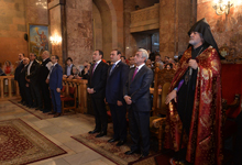 President Serzh Sargsyan attended Candlelight Divine Liturgy