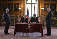 President attends signing of agreement between the Republic of Armenia and the Sovereign Order of Malta