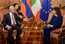 President Serzh Sargsyan meets with Italian Senate President