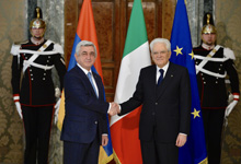 President Serzh Sargsyan meets with Italian President Sergio Mattarella