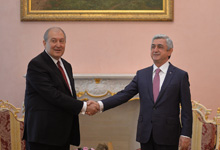 Accompanied by his spouse, newly-elected President of Armenia was hosted at Baghramyan-26