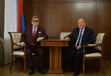 President Sarkissian hosted the world-famous British performer Elton John