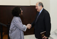 President Armen Sarkissian received Arsinée Khanjian 