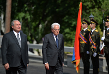 Official welcoming ceremony of the President of Italy took place at the Presidential Palace