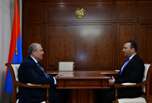 President Armen Sarkissian received the Secretary of the Tsarukian fraction Vahe Enfiajian