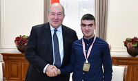 President hosted Gevork Afrikian, the winner of the benchpress exercise in the 2018 Europe Open Championship in Powerlifting 