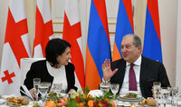 Official dinner was offered in the honor of the President of Georgia:  Armenia and Georgia have huge potential to become developed and powerful states