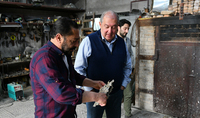 President Armen Sarkissian visited the art studio of the sculptor Albert Vardanian in Akhurian 