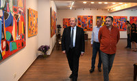 President Armen Sarkissian visited Narek Avetissian’s exhibition titled “Jajur canvases”