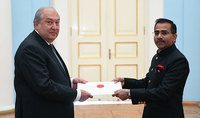 Newly appointed Ambassador of India presented his credentials to the President of Armenia