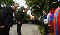 President Sarkissian paid tribute to the memory of the pilots at the memorial cross-stone: Memory of the perished Serb pilots is always in our hearts