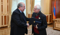 The greater legacy we leave, the richer we will be: President Armen Sarkissian handed the first degree Order for the Services Rendered to Fatherland to the renowned composer Tigran Mansurian 