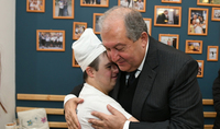 At the beloved venue: President Armen Sarkissian in Gyumri was hosted at the Aregak inclusive bakery-café