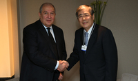 President Sarkissian met in Davos with the Chairman of the Board of Mitsubishi Heavy Industries Shunichi Miyanaga