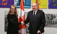 President Armen Sarkissian met with the Governor General of Canada Julie Payette: future of the Armenian-Canadian relations has great potential