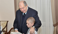 You are not the only one and have to endure, be strong: President Armen Sarkissian hosted the ten-year old Romik Arshakian