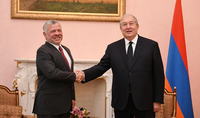 President of Armenia and King of Jordan held a meeting: President Armen Sarkissian raised the issues of a visa free regime for the citizens of Armenia travelling to Jordan and signing the agreement on the avoidance of double taxation