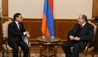 President Armen Sarkissian received the Ambassador of China in Armenia Tian Erlong