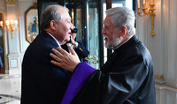 “Let God save our Fatherland and you from evil”: Catholicos Aram I of the Great House of Cilicia sent congratulations to President Armen Sarkissian on Easter holiday