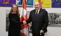 On the occasion of Canada Day President Sarkissian sent a congratulatory message to the Governor General of Canada Julie Payette